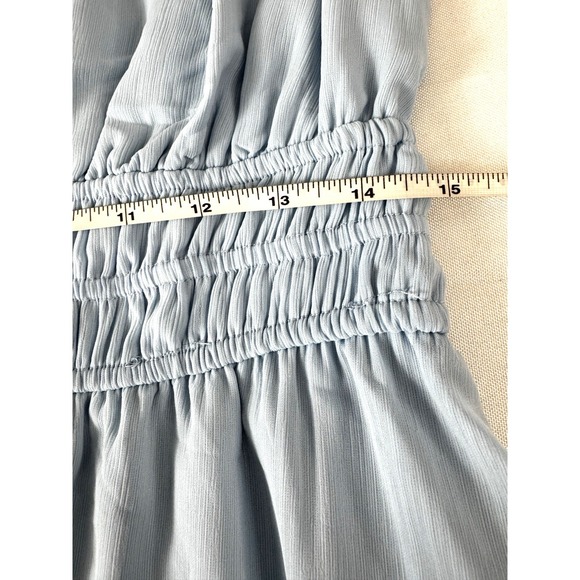 Milkmaid Dress Medium Light Blue Ruffle Peasant Cottagecore Fairy Whimsy Spring - Picture 4 of 9